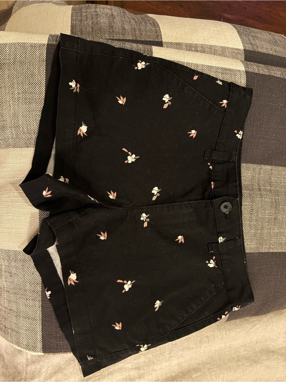 a new day Black Floral Micro-Print Shorts